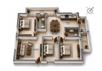 Image of 1360 Sq.ft 3 BHK Apartment / Flat for sale in Myhna Maple, Varthur, Bengaluru for Rs. 16900000