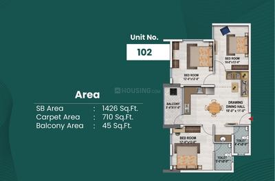 Image of 1495 Sq.ft 3 BHK Builder Floor for sale in Patrapada, Bhubaneswar for Rs. 8550000