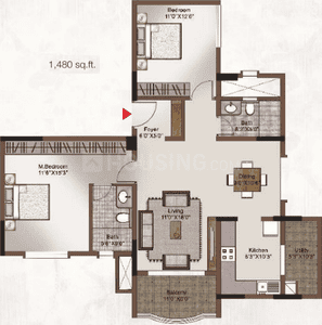Image of 1880 Sq.ft 3 BHK Apartment / Flat for sale in Legacy Saviero, Horamavu, Bengaluru for Rs. 22900000