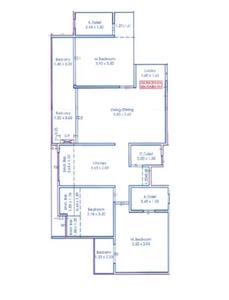 Image of 1533 Sq.ft 3 BHK Apartment / Flat for sale in N B Swanandi Blossom, Ravet, Pune for Rs. 12389222