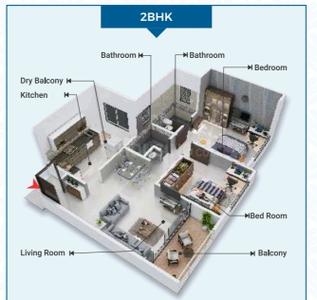 Image of 923 Sq.ft 2 BHK Apartment / Flat for sale in Chikhali, Pune for Rs. 5500000
