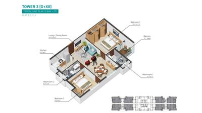 Image of 850 Sq.ft 2 BHK Apartment / Flat for sale in Urban Lakes Phase I, Konnagar, Hooghly for Rs. 3000000