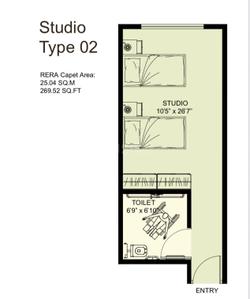 Image of 369 Sq.ft 1 RK Studio for sale in Magarpatta City, Pune for Rs. 4000000