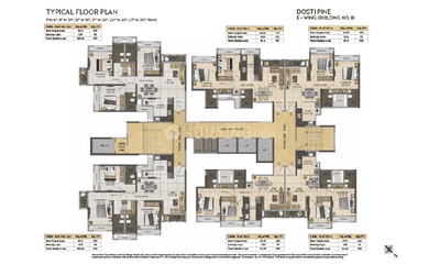 Image of 1051 Sq.ft 2 BHK Apartment / Flat for sale in Dosti West County Phase 4 Dosti Pine, Thane West, Thane for Rs. 13500000