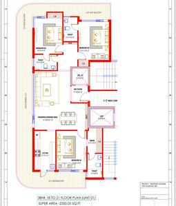 Image of 2325 Sq.ft 4 BHK Apartment / Flat for sale in Gmada Aerocity, Mohali for Rs. 15800001