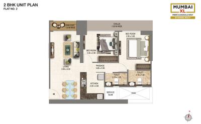 Image of 800 Sq.ft 2 BHK Apartment / Flat for sale in Kandivali West, Mumbai for Rs. 17500000