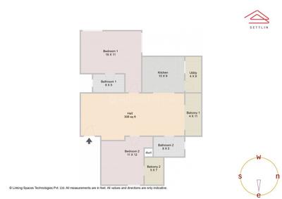 Image of 1275 Sq.ft 2 BHK Apartment / Flat for sale in Whitefield, Bengaluru for Rs. 12300000