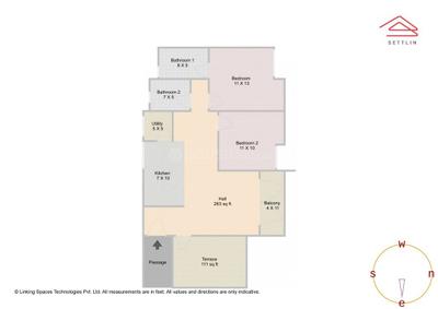Image of 1152 Sq.ft 2 BHK Apartment / Flat for sale in Rohan Akriti by Rohan Builders (I) Pvt Ltd, Subramanyapura, Bengaluru for Rs. 17600000