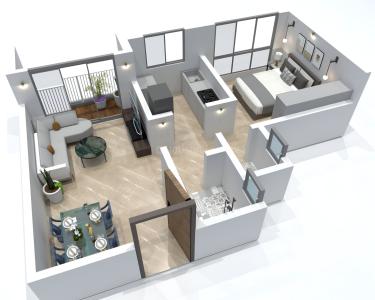 Image of 651 Sq.ft 1 BHK Apartment / Flat for sale in Aastha Omkar, Titwala, Thane for Rs. 2600000