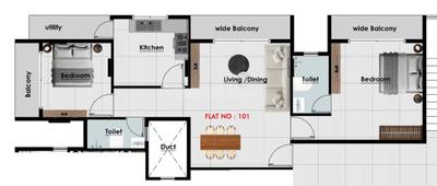 Image of 1200 Sq.ft 2 BHK Apartment / Flat for sale in Josa Visvasa, Tukum, Chandrapur for Rs. 4800000