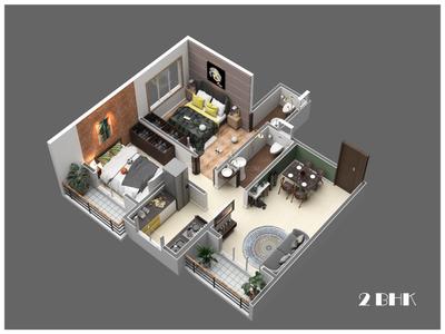 Floor Plan Image of 650 Sq.ft 1 BHK Apartment / Flat for sale in Jarimari Homes, Kalyan East Kalyan for Rs. 3300000