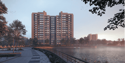 Image of 1430 Sq.ft 2 BHK Apartment / Flat for sale in Vishwa Lake Iksa, Memnagar, Ahmedabad for Rs. 8900000