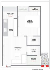 Image of 800 Sq.ft 1 RK Apartment / Flat for sale in Zundal, Ahmedabad for Rs. 3600000