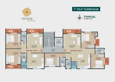 Image of 1330 Sq.ft 3 BHK Apartment / Flat for sale in Asha Nagar, Nashik for Rs. 5450000