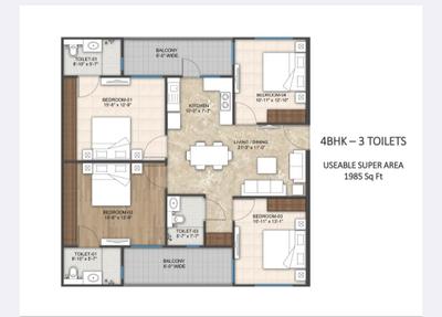 Image of 1500 Sq.ft 4 BHK Apartment / Flat for sale in Emarald Aanandam Residency, Sector 89, Faridabad for Rs. 16400000
