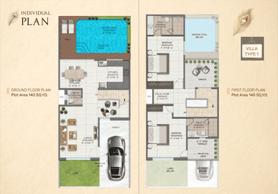 Floor Plan Image of 1260 Sq.ft 2 BHK Villa for sale in Barsana Mathura for Rs. 10600000