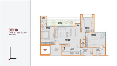 Image of 2565 Sq.ft 3 BHK Apartment / Flat for sale in Jagatpur, Ahmedabad for Rs. 12825000