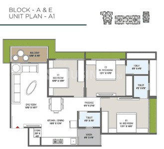 Image of 2205 Sq.ft 3 BHK Apartment / Flat for sale in Aryan Elegance, Paldi, Ahmedabad for Rs. 12300000