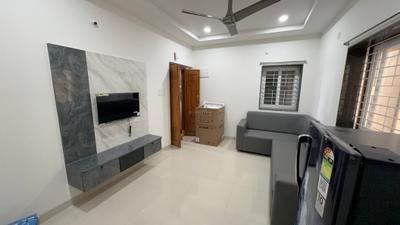 Living Room Image of 950 Sq.ft 1 BHK Apartment / Flat for rent in Gachibowli Hyderabad for Rs. 31000