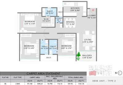 Image of 1561 Sq.ft 3 BHK Apartment / Flat for sale in Ranawat Aura Aiwa, Mohammed Wadi, Pune for Rs. 13600000