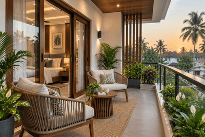Balcony Image of 1500 Sq.ft 3 BHK Independent House for sale in Punkunnam Thrissur for Rs. 8600000