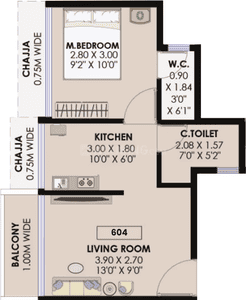 Image of 650 Sq.ft 1 BHK Apartment / Flat for sale in Ascons Garnet, Pushpak Nagar, Navi Mumbai for Rs. 3887000