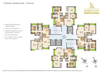 Image of 910 Sq.ft 2 BHK Apartment / Flat for sale in Raunak Maximum City, Thane West, Thane for Rs. 8500000