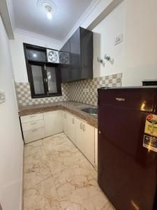 Kitchen Image of 541 Sq.ft 1 BHK Independent House for rent in Freedom Fighters Enclave New Delhi for Rs. 16499