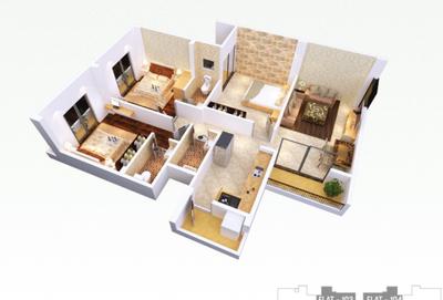 Image of 1400 Sq.ft 3 BHK Apartment / Flat for sale in Zingabai Takli, Nagpur for Rs. 4800000