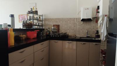 Kitchen Image of 700 Sq.ft 1 BHK Apartment / Flat for rent in Lodha Belmondo, Gahunje Pune for Rs. 36000