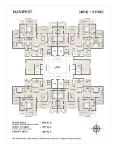 Image of 2350 Sq.ft 3 BHK Apartment / Flat for sale in Sector 120, Mohali for Rs. 16400000