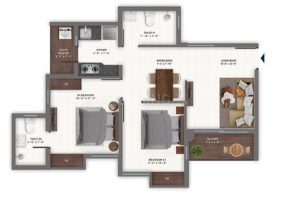 Image of 610 Sq.ft 2 BHK Apartment / Flat for sale in DTC Capital City, Rajarhat, Kolkata for Rs. 6000000