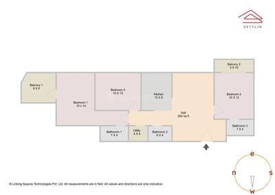 Image of 1315 Sq.ft 3 BHK Apartment / Flat for sale in Electronic City, Bengaluru for Rs. 12500000