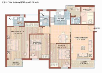Image of 1454 Sq.ft 3 BHK Apartment / Flat for sale in Jaypee Kasa Isles, Sector 129, Noida for Rs. 11000000