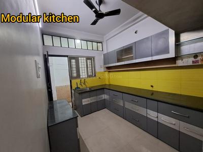 Kitchen Image of 1500 Sq.ft 2 BHK Builder Floor for rent in Earthshastra Nariman Point, Mahalakshmi Nagar Indore for Rs. 20000