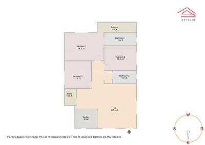 Image of 1500 Sq.ft 3 BHK Apartment / Flat for sale in S2 Homes Electronic City by S2 Homes, Electronic City, Bengaluru for Rs. 8550000