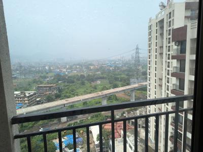 Balcony Image of 690 Sq.ft 1 BHK Apartment / Flat for rent in Shilphata Thane for Rs. 14000