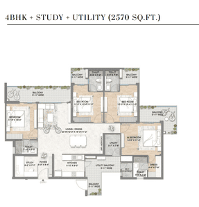 Image of 2570 Sq.ft 4 BHK Apartment / Flat for sale in M3M Crown, Sector 111, Gurgaon for Rs. 39850000