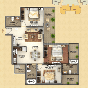 Image of 1400 Sq.ft 3 BHK Apartment / Flat for rent in Mahagun Mantra I, Noida Extension, Greater Noida for Rs. 26000
