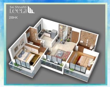 Image of 645 Sq.ft 1 BHK Apartment / Flat for sale in Sai Leela, Shilphata, Thane for Rs. 3350000