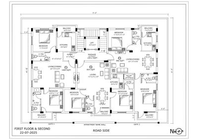 Floor Plan Image of 869 Sq.ft 2 BHK Apartment / Flat for sale in Vengaivasal Chennai for Rs. 5587800