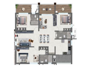 Image of 2300 Sq.ft 3 BHK Apartment / Flat for sale in NEO Towers, Kokapet, Hyderabad for Rs. 25070000