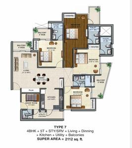 Image of 1970 Sq.ft 4 BHK Apartment / Flat for sale in Sikka Karnam Greens, Sector 143B, Noida for Rs. 22176000