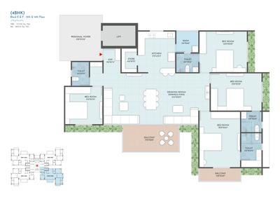 Image of 2448 Sq.ft 3 BHK Apartment / Flat for sale in Aarsh Aquavista, Chharodi, Ahmedabad for Rs. 12240000