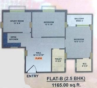 Image of 1165 Sq.ft 2.5 BHK Apartment / Flat for sale in Fuljhore, Durgapur for Rs. 2621250