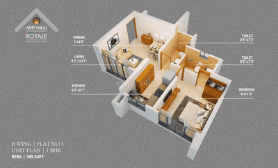 Image of 519 Sq.ft 2 BHK Apartment / Flat for sale in Adityaraj Royale, Vikhroli East, Mumbai for Rs. 14000000
