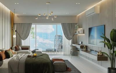 Bedroom Image of 1120 Sq.ft 2.5 BHK Apartment / Flat for sale in Mahindra Antheia, Pimpri Pune for Rs. 10912121