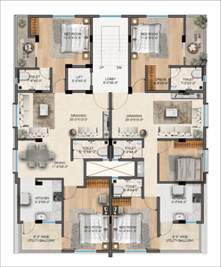 Image of 1280 Sq.ft 2 BHK Apartment / Flat for sale in Sawangi, Wardha for Rs. 3300000