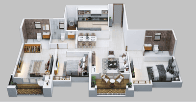 Image of 1638 Sq.ft 2 BHK Apartment / Flat for sale in Nyati Equinox II, Bavdhan, Pune for Rs. 13700000