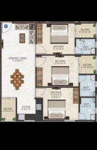 Image of 1025 Sq.ft 3 BHK Apartment / Flat for sale in ABD Pristine, Vaishali Nagar, Jaipur for Rs. 6800000